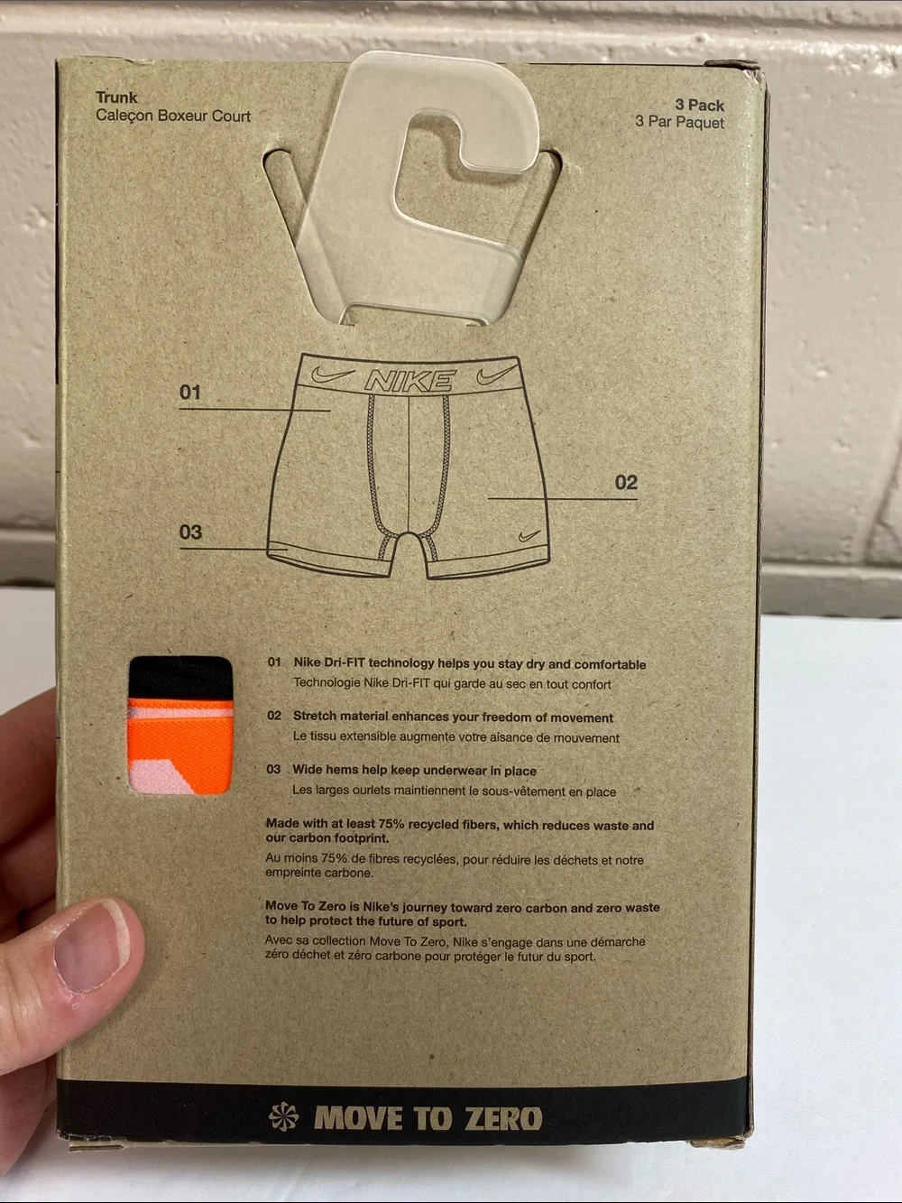 Nike Dri-FIT Essential Micro Trunks - Black, Blue, Orange - XL (3-Pack). NIB